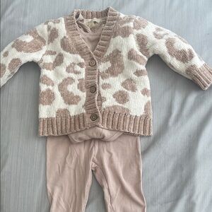 Jessica Simpson Cream and Brown Kids Matching Set